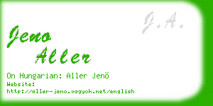 jeno aller business card
